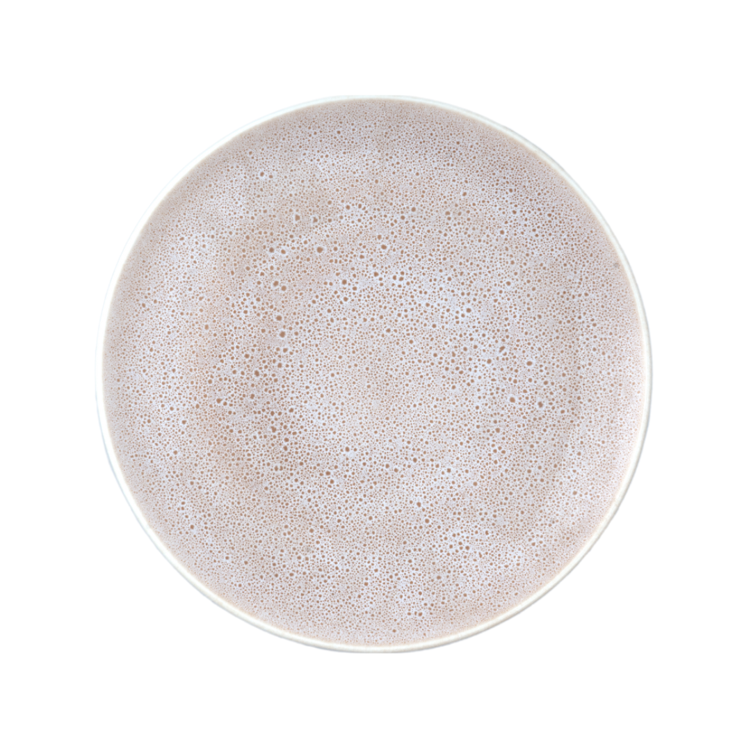 Ariane Porous Milky White Round Rimless Plate